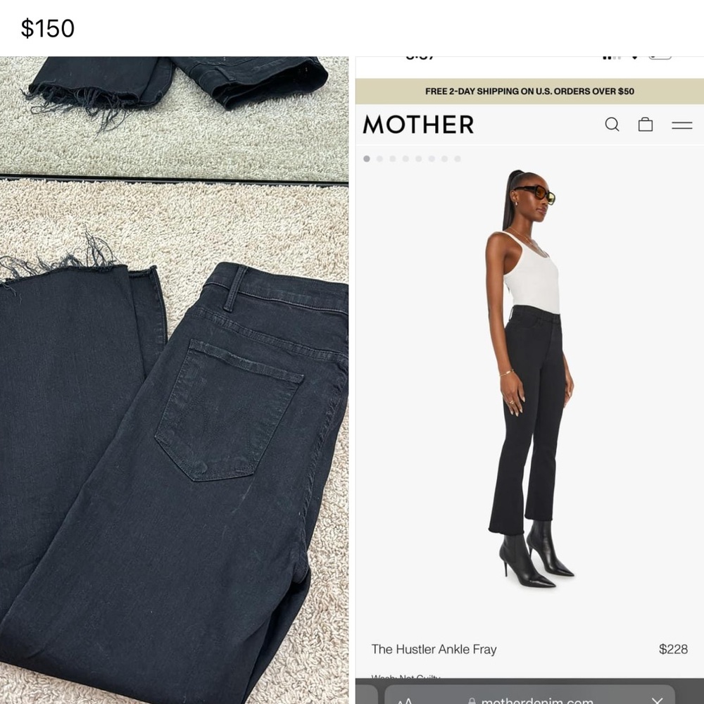 Mother Hustler Ankle Fray Jeans